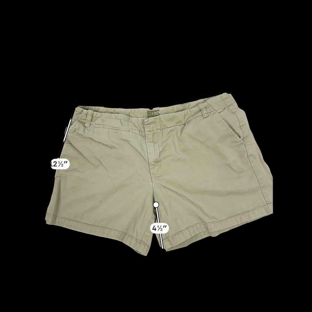 J.Crew Chino Shorts Khaki Tan Women SZ 12 5" Inseam 100% Cotton Twill Preppy - Picture 6 of 6